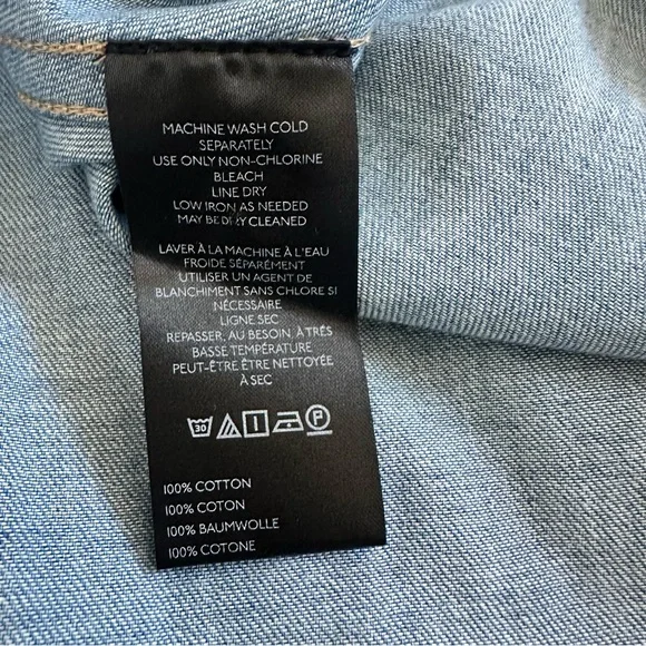 Pilcro Blue Denim Tunic with Green Floral Print - Picture 6 of 10